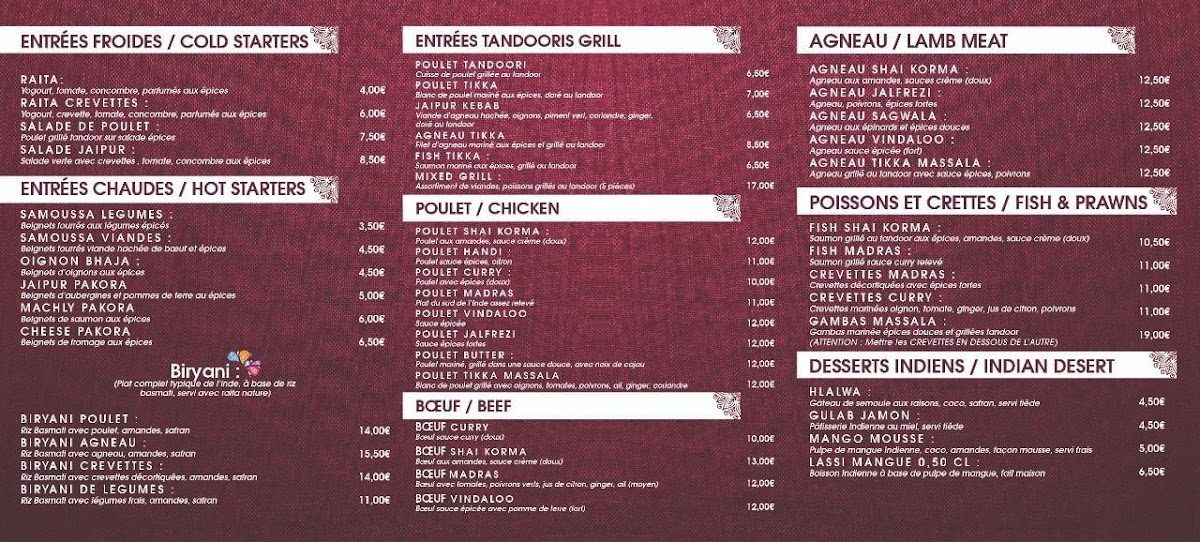 Menu Jaipur Rajasthan-2