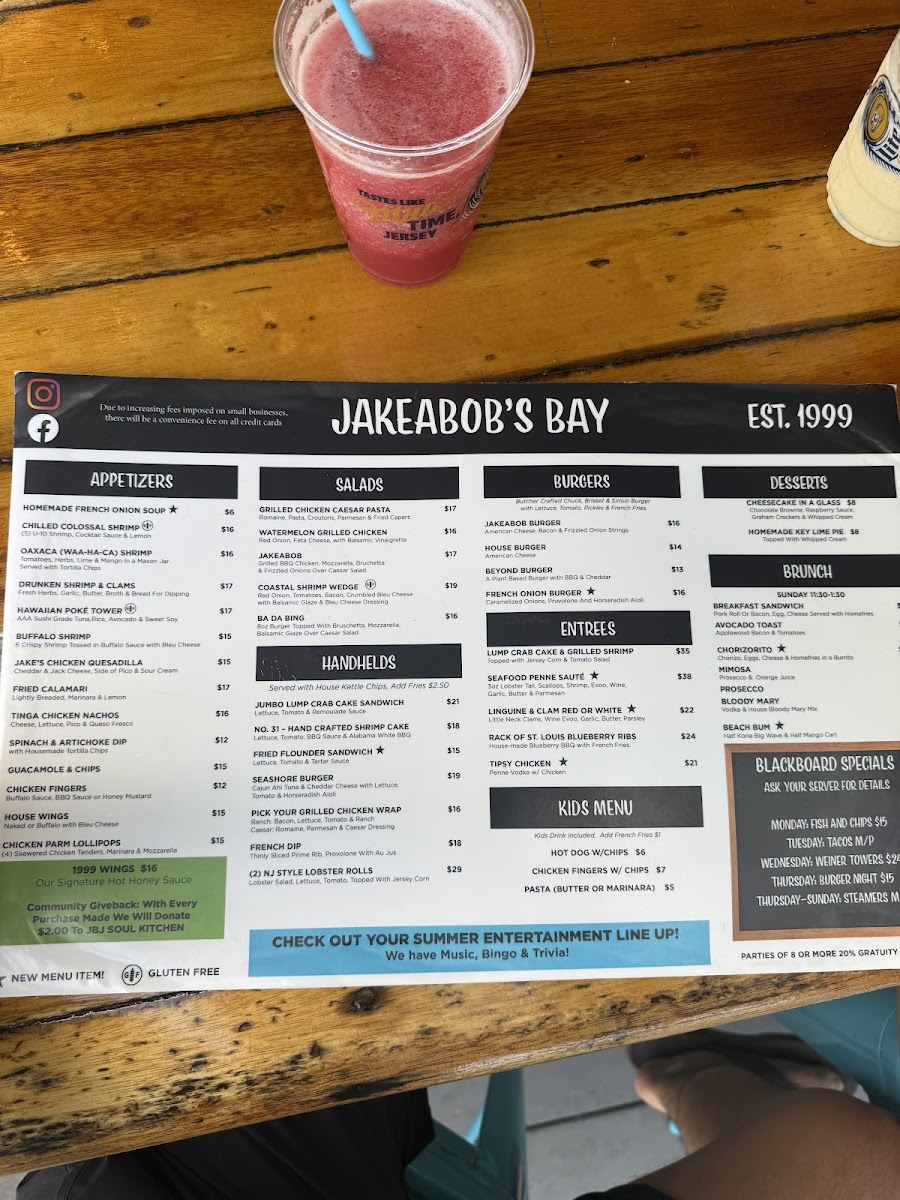 Menu Jakeabob's Bay