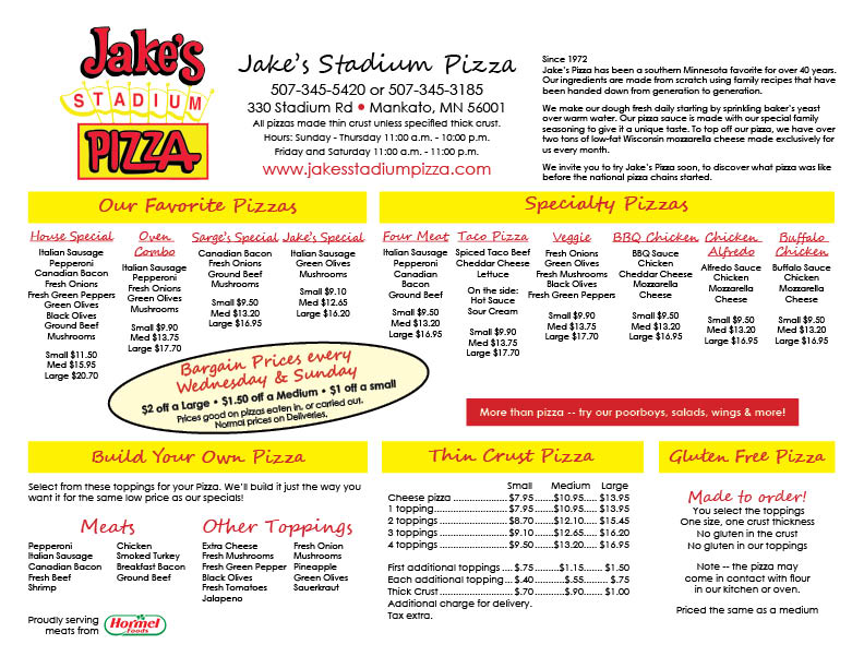 Jake's Stadium Pizza Menu-1