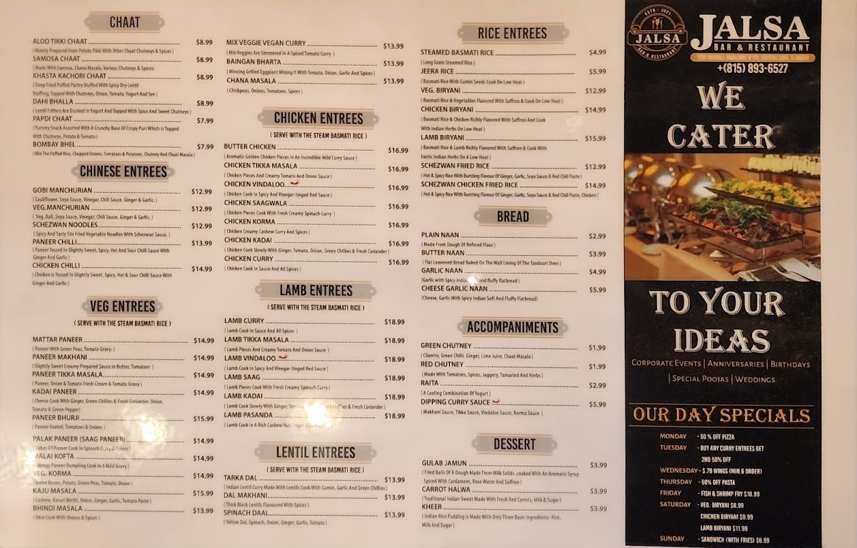 Menu Jalsa Indian Bar And Restaurant-10