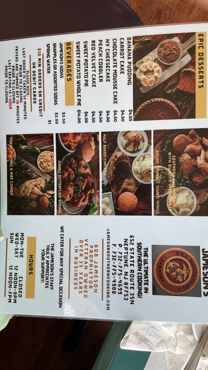 Menu Jameson's Southern Cooking-2