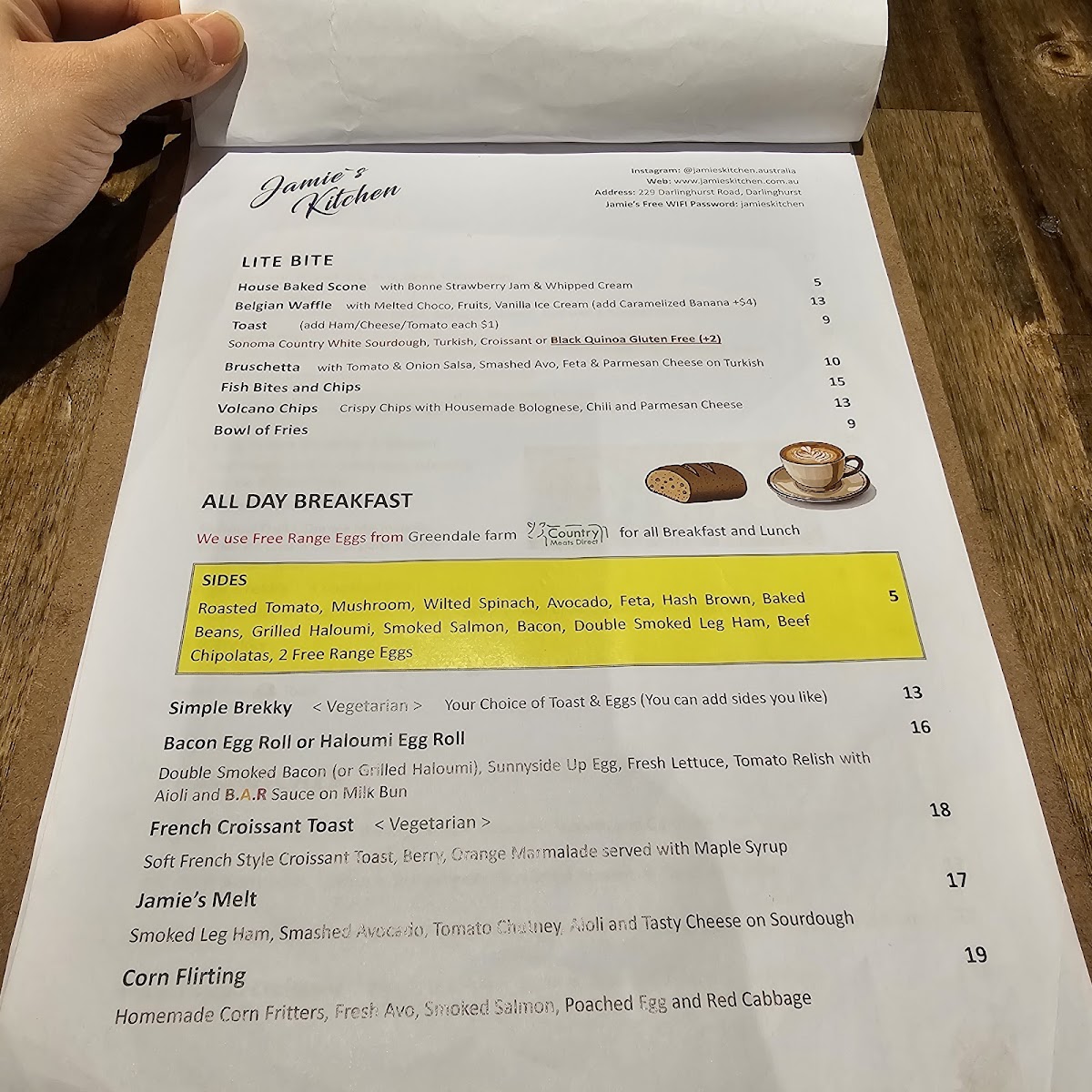Menu Jamie's Kitchen, Darlinghurst Sydney-1