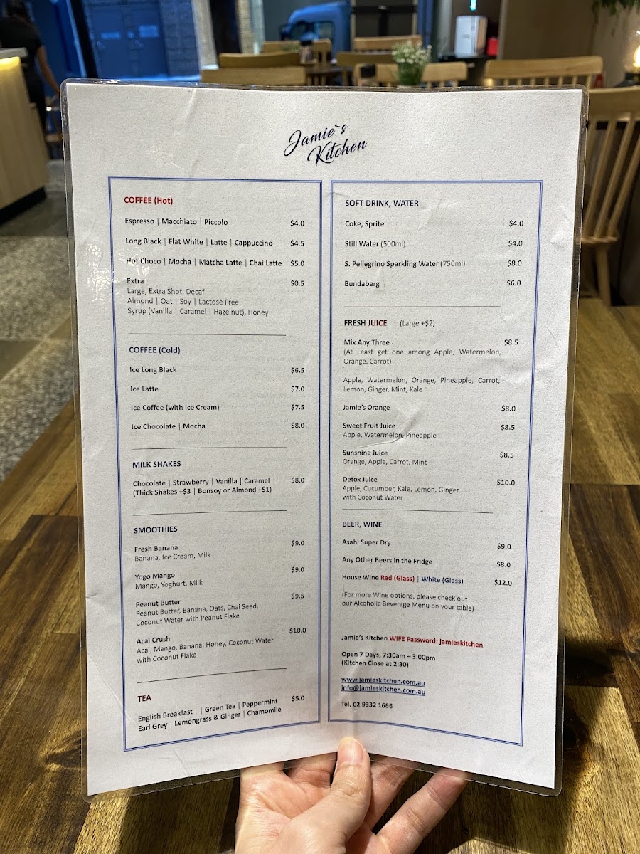 Menu Jamie's Kitchen, Darlinghurst Sydney-2