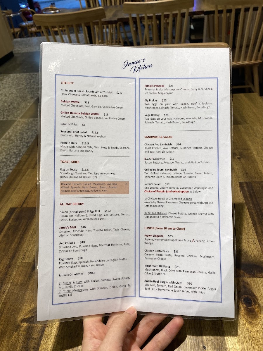 Menu Jamie's Kitchen, Darlinghurst Sydney-3