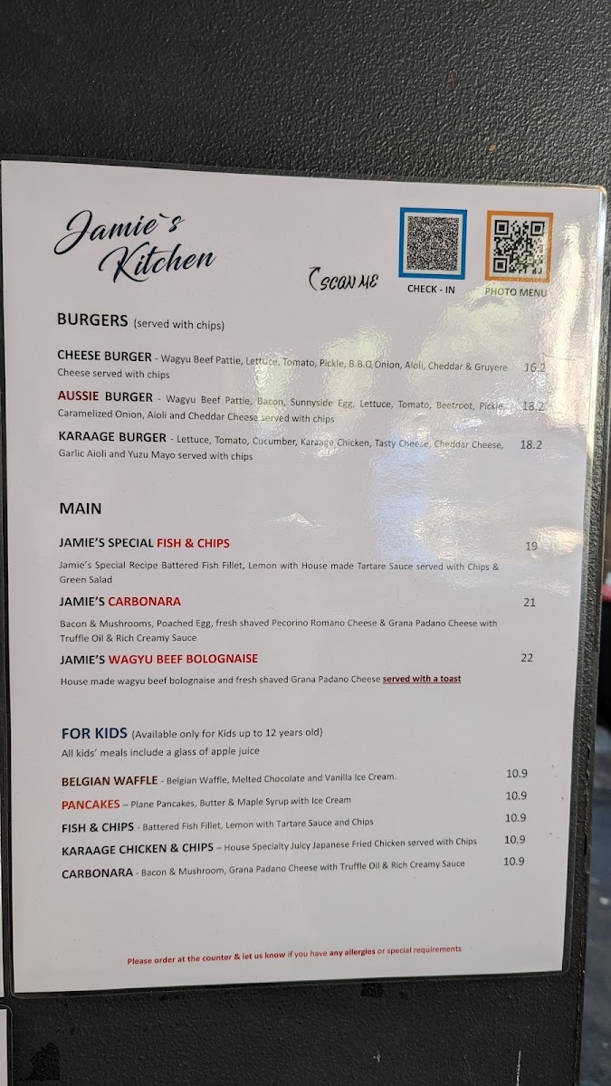 Menu Jamie's Kitchen, Darlinghurst Sydney-5