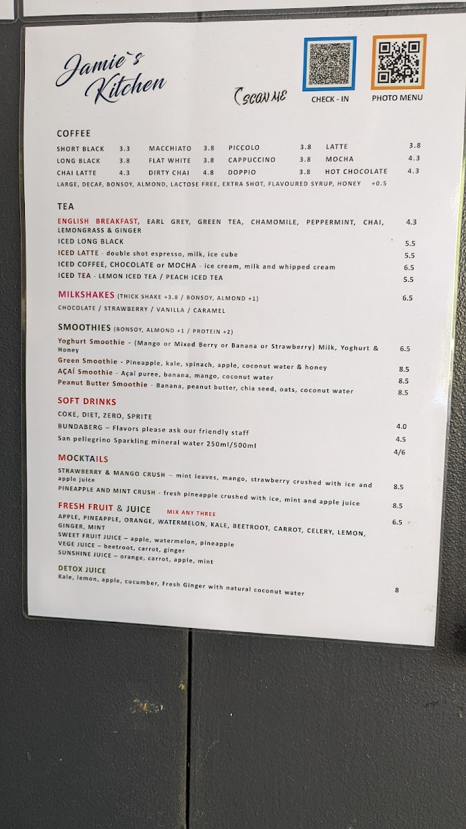 Menu Jamie's Kitchen, Darlinghurst Sydney-6