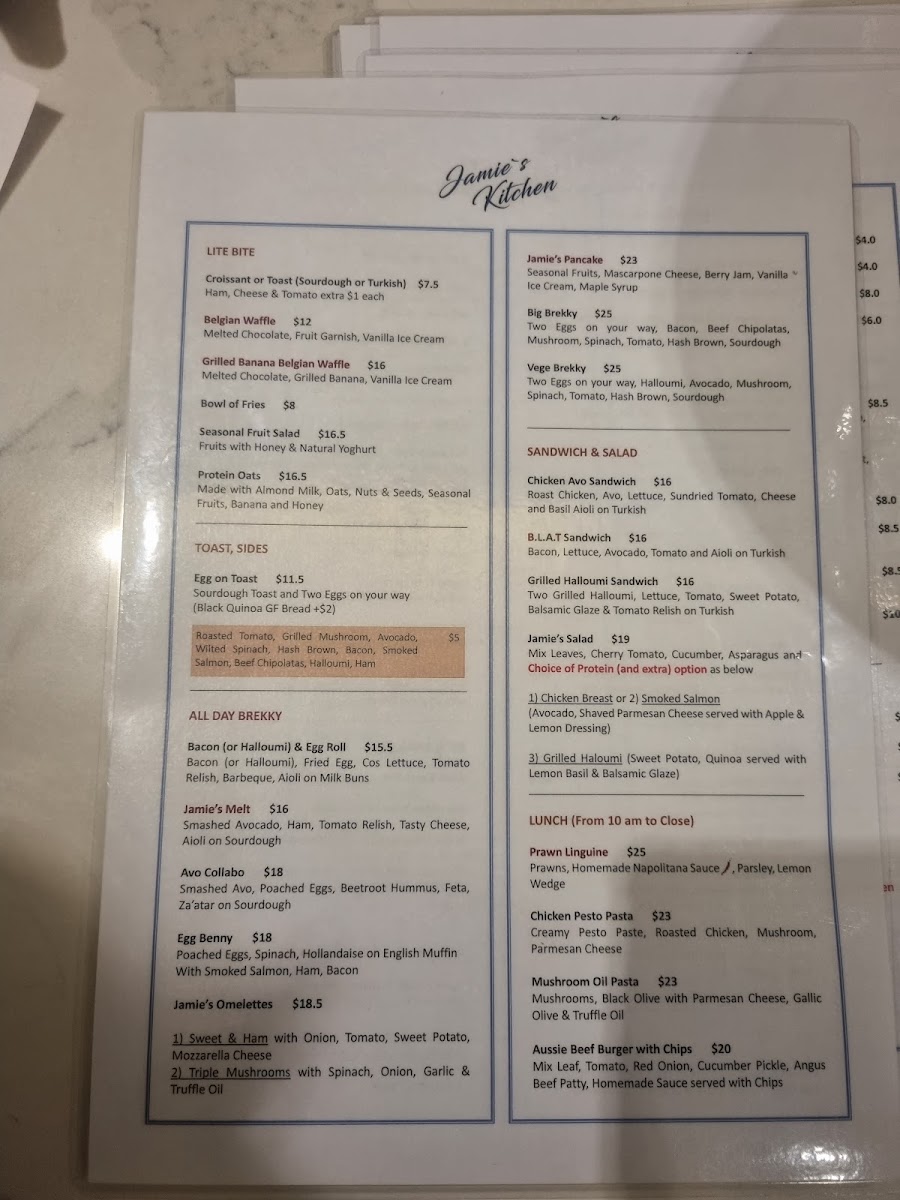 Menu Jamie's Kitchen, Darlinghurst Sydney-7