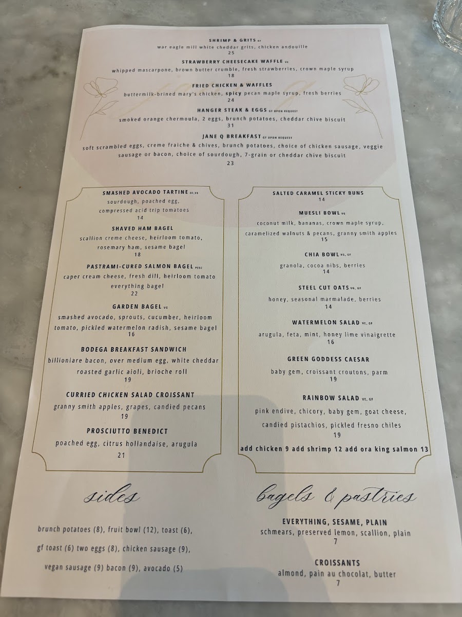 Menu Jane Q-1
