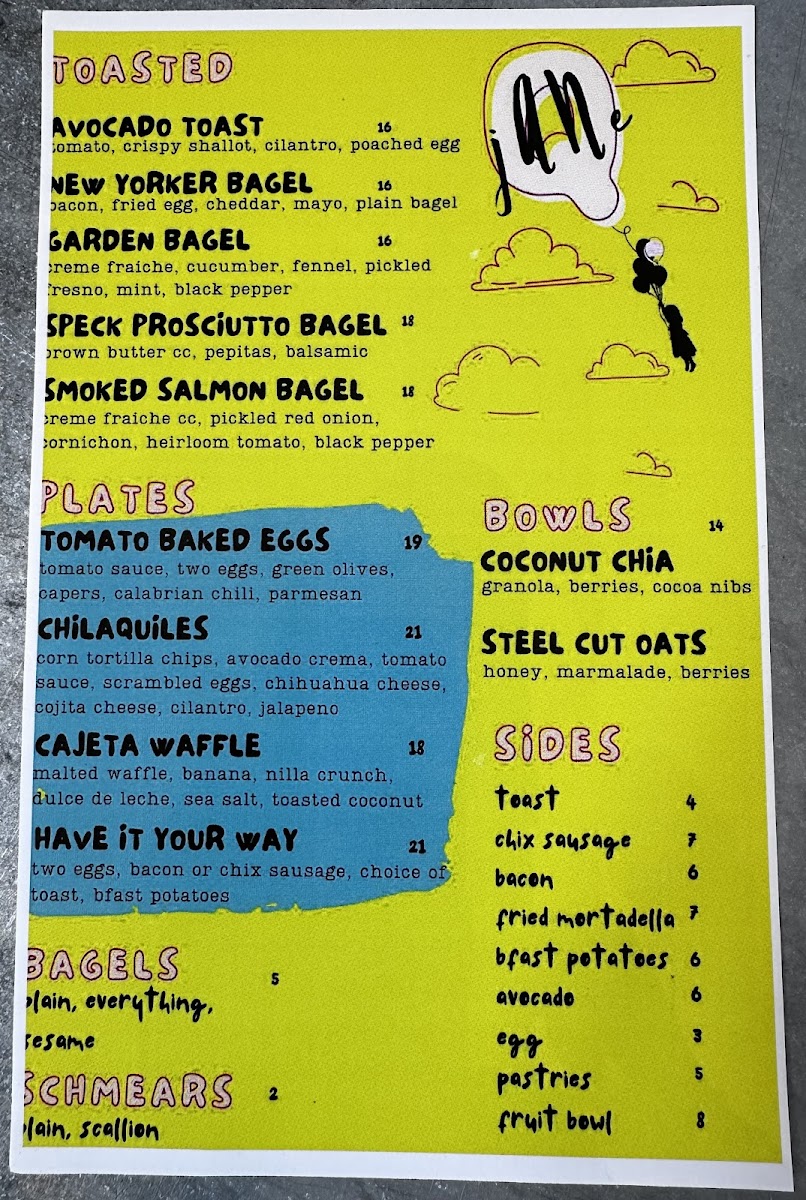 Menu Jane Q-4