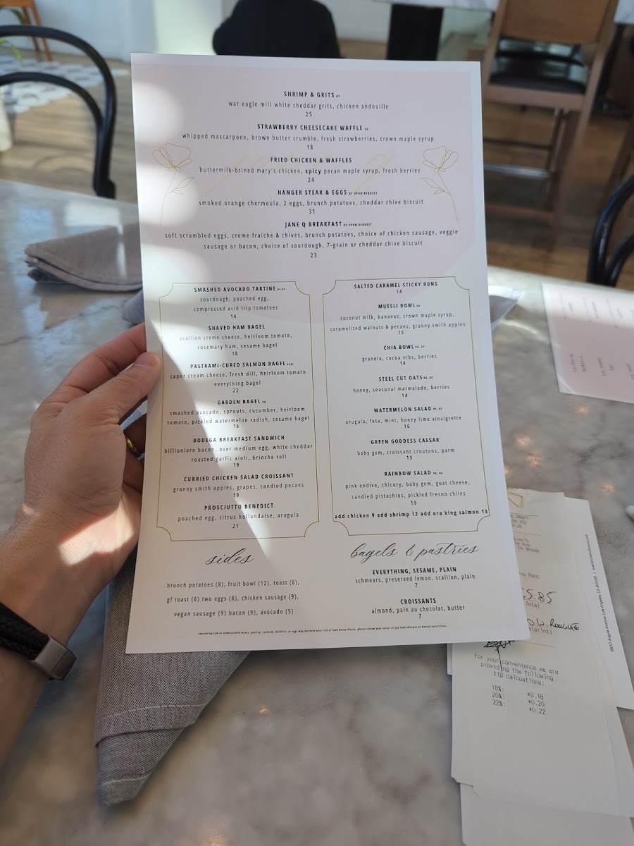 Menu Jane Q-8