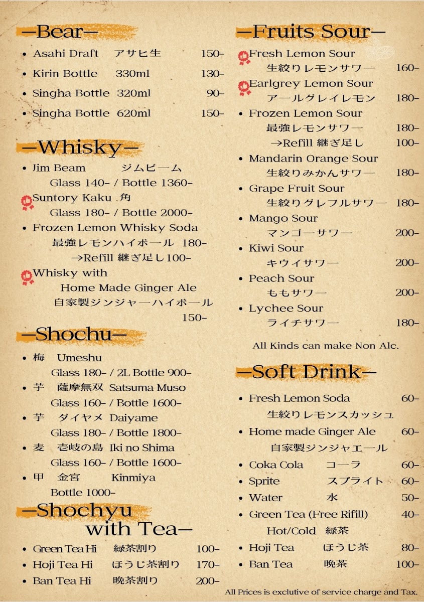 Menu Japanese Kitchen Ant'z – Izakaya (Japanese-Style Pub)-1