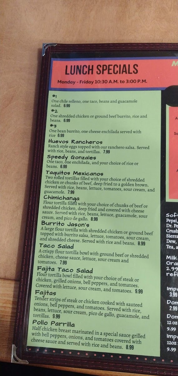 Menu Jason's Mexican Restaurant-10