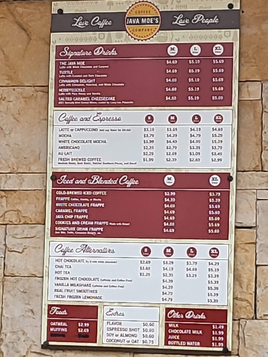 Menu Java Moe's Coffee Company-1