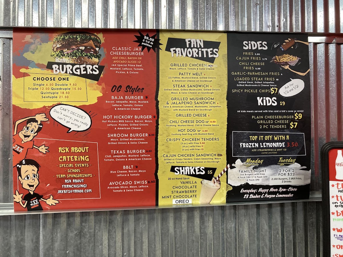 Menu Jax Burgers Fries & Shakes-4