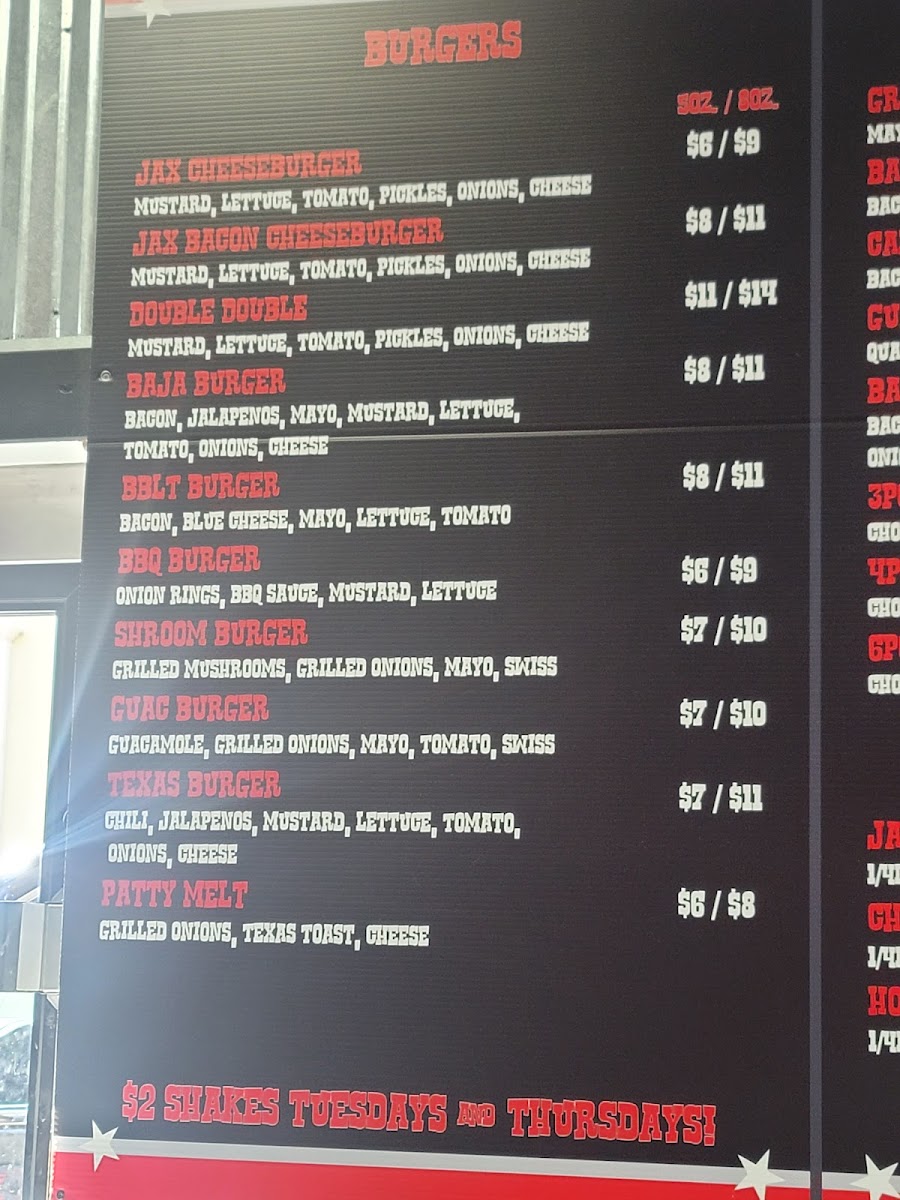 Menu Jax Burgers Fries & Shakes-7