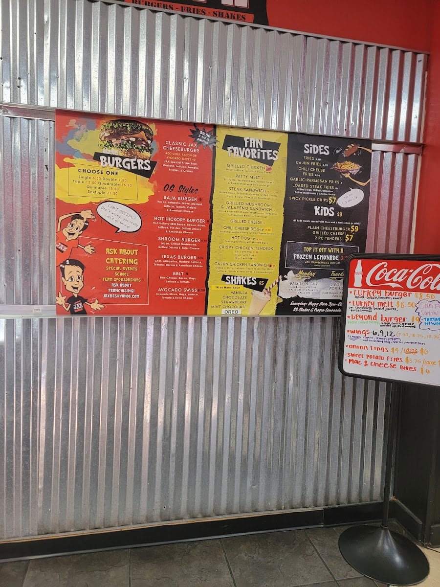 Menu Jax Burgers Fries & Shakes-8