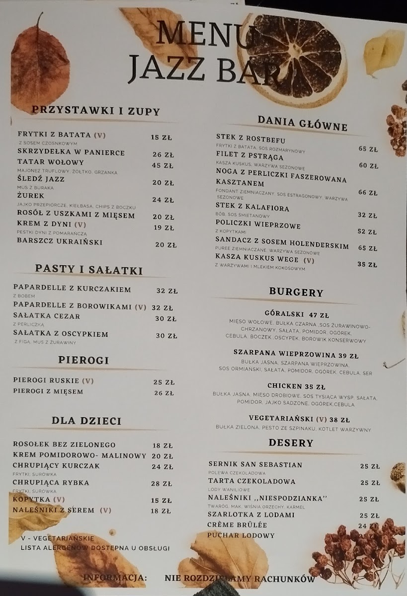 Menu Jazz Bar - Restauracja-1