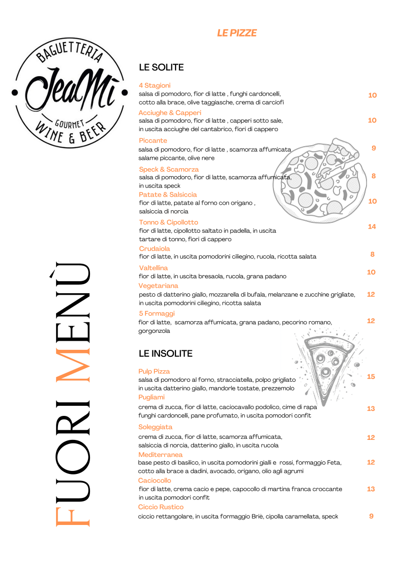 Menu Jeamì Baguetteria - Pizzeria - Wine & Beer-1