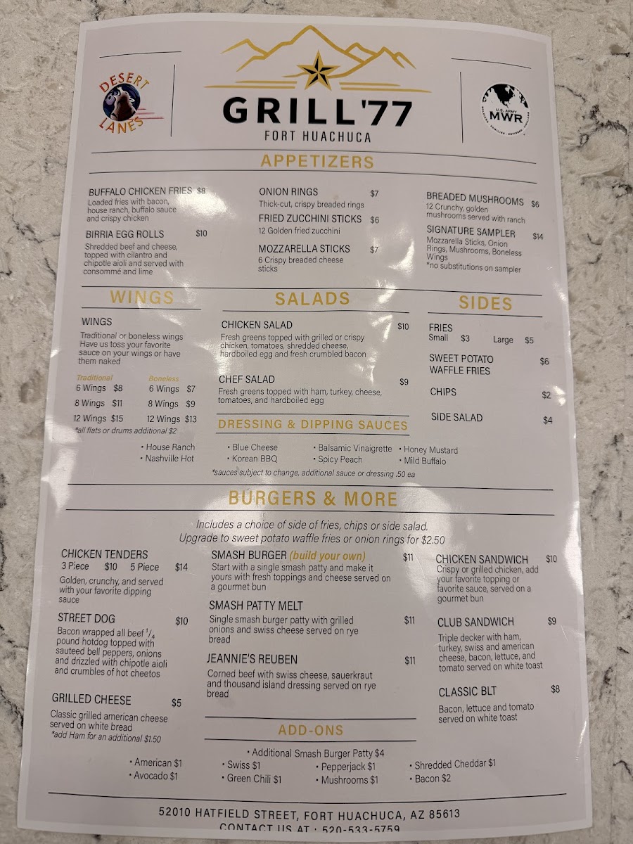 Menu Jeannie's Diner-1