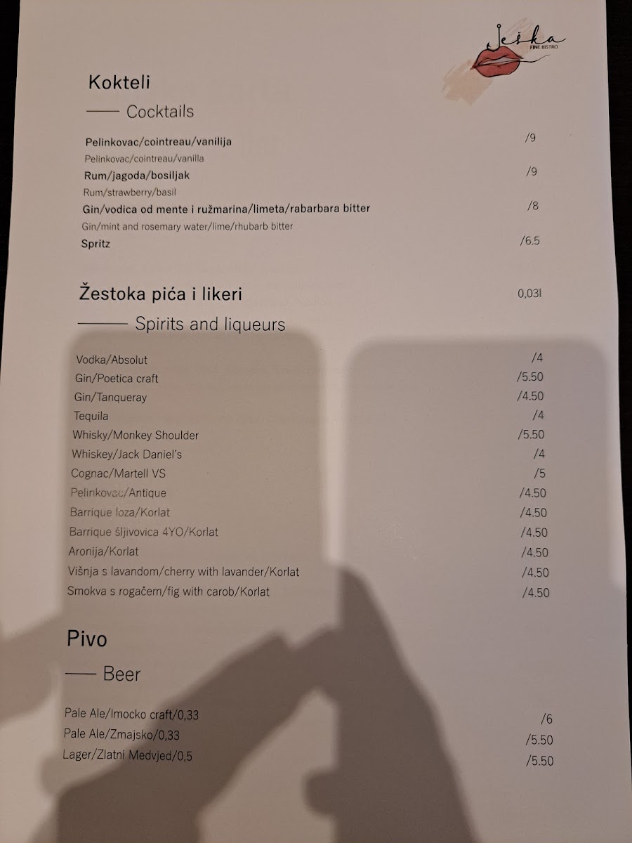 Menu Ješka Fine Bistro | Restaurant Makarska-7