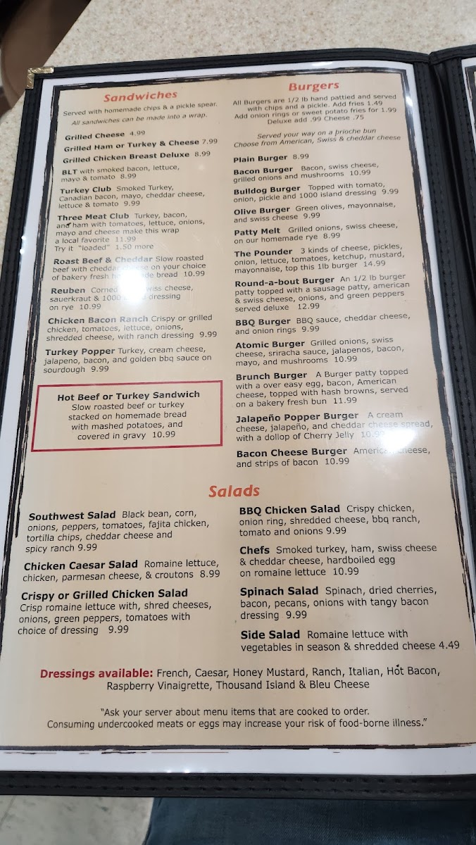 Menu Jennifer's Roundabout Restaurant-6