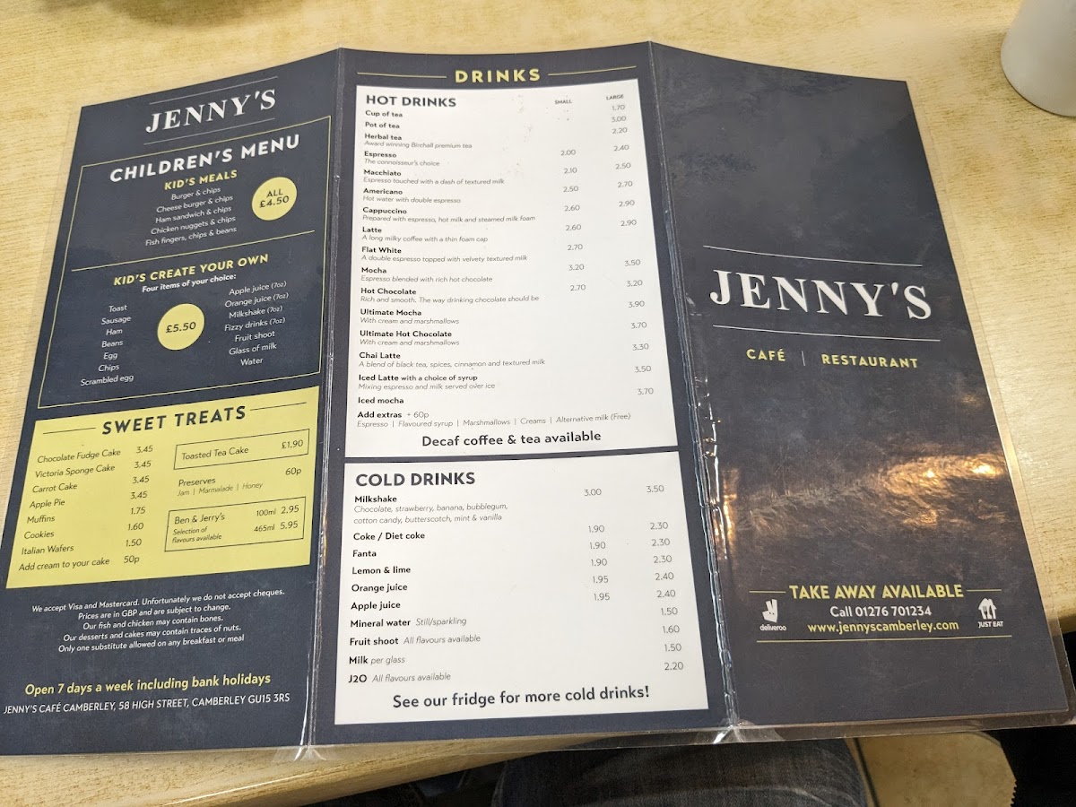 Menu Jenny's Restaurants - Camberley-3