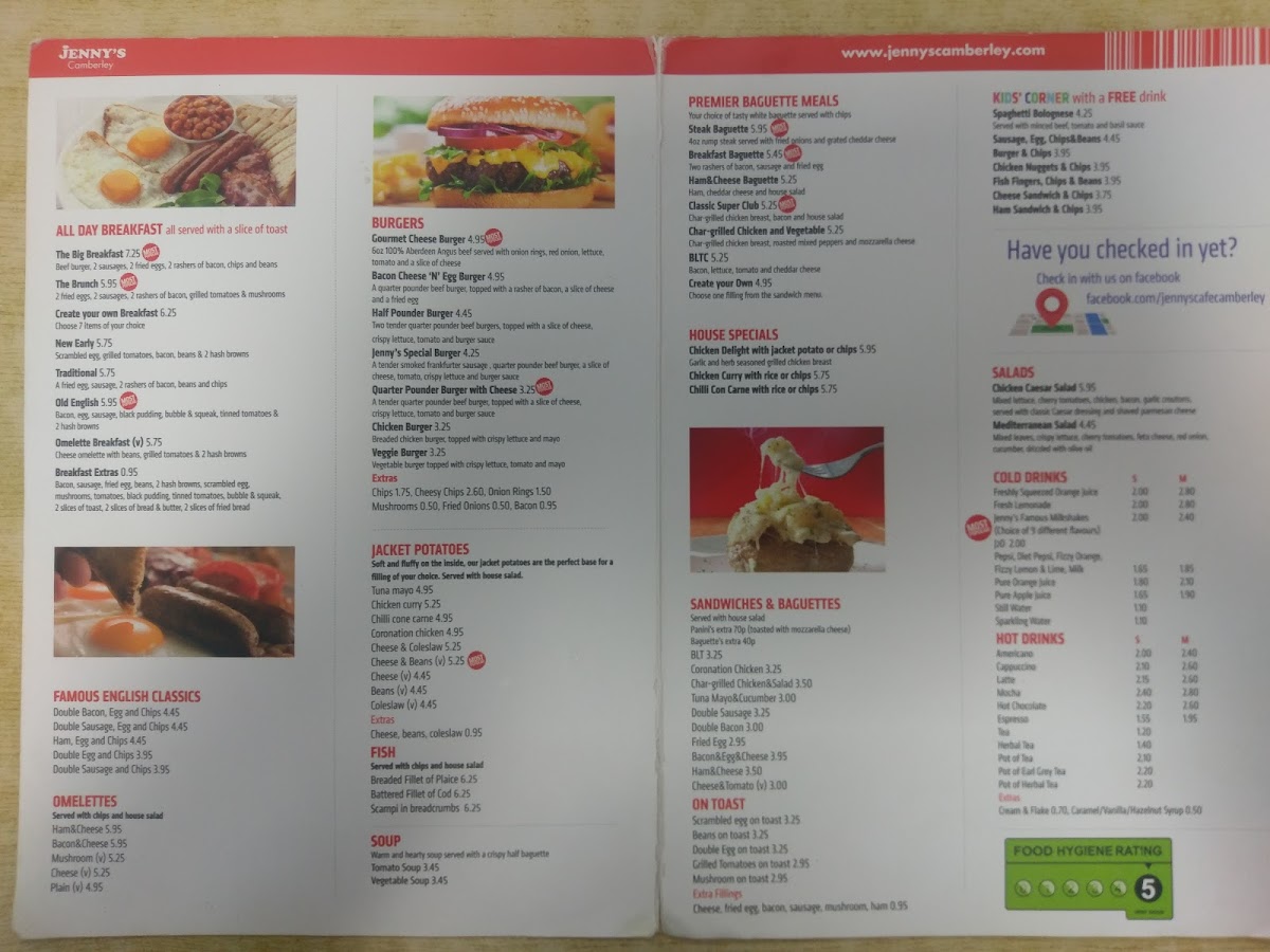 Menu Jenny's Restaurants - Camberley-9