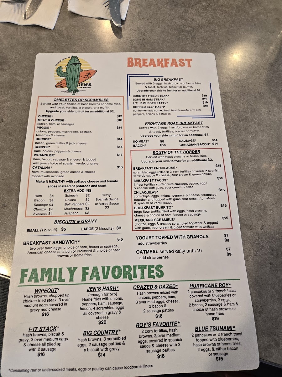 Menu Jen's 7Th Ave. Cafe-2