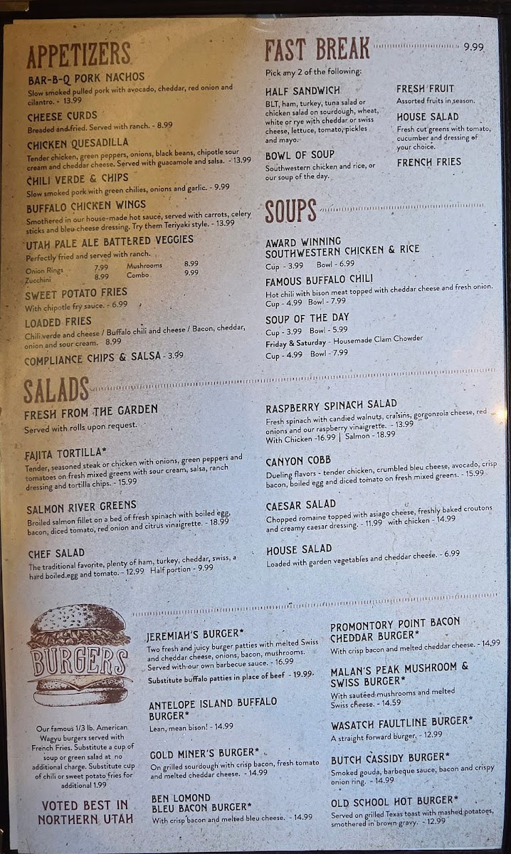Menu Jeremiah's Restaurant-2