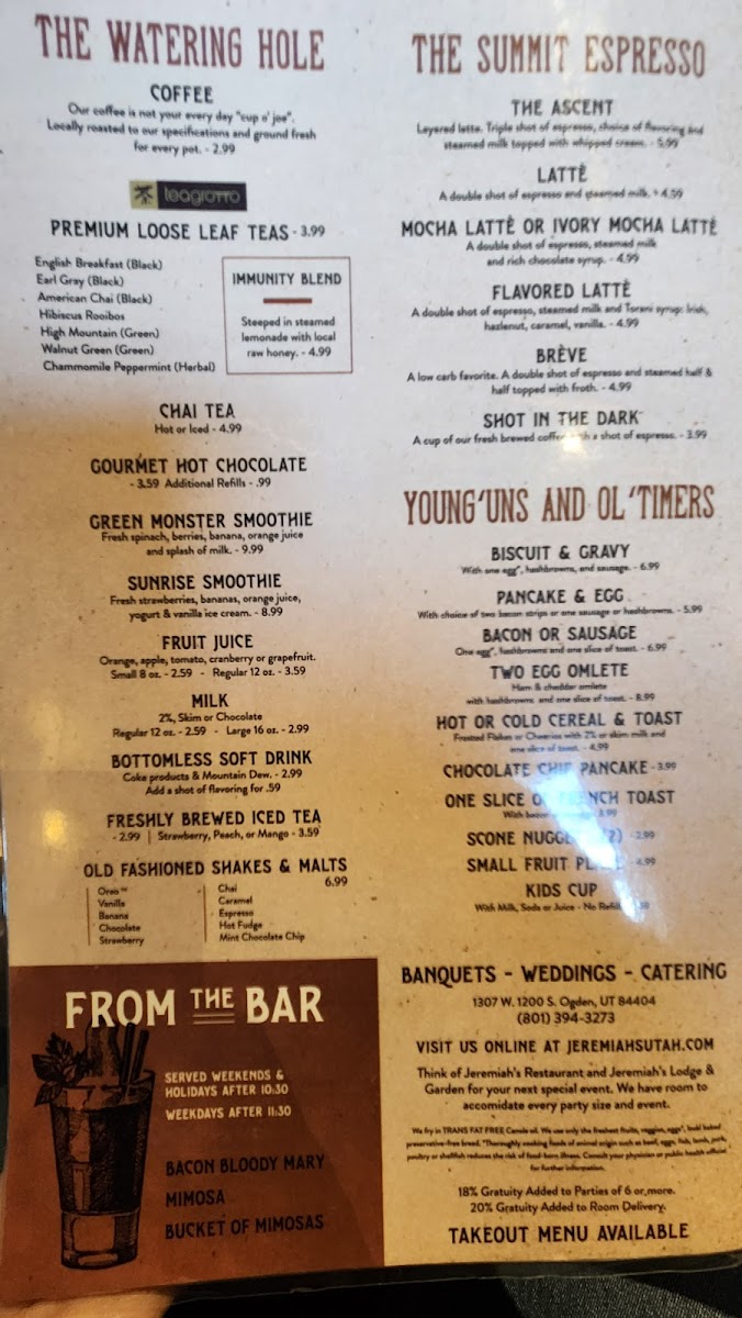 Menu Jeremiah's Restaurant-8
