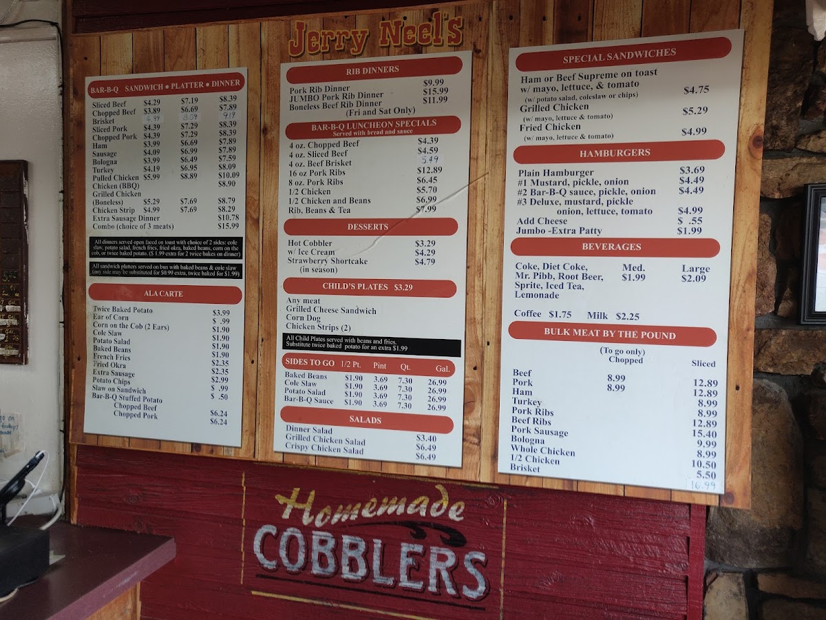 Menu Jerry Neel's Bar-B-Q, Catfish, & Catering-1