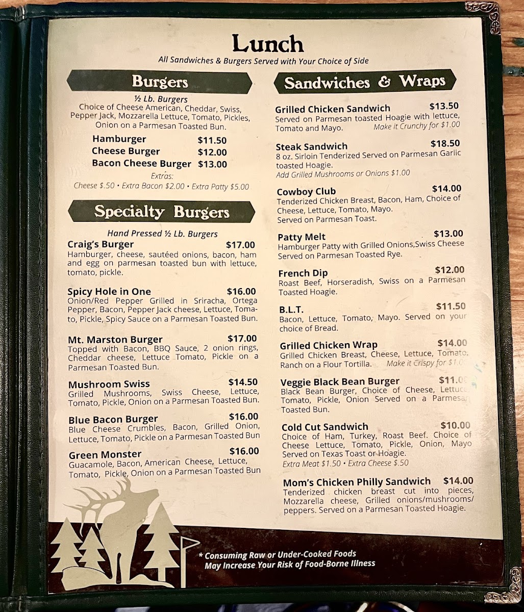 Menu Jerry's Bar & Restaurant At Meadow Creek Golf Course-1