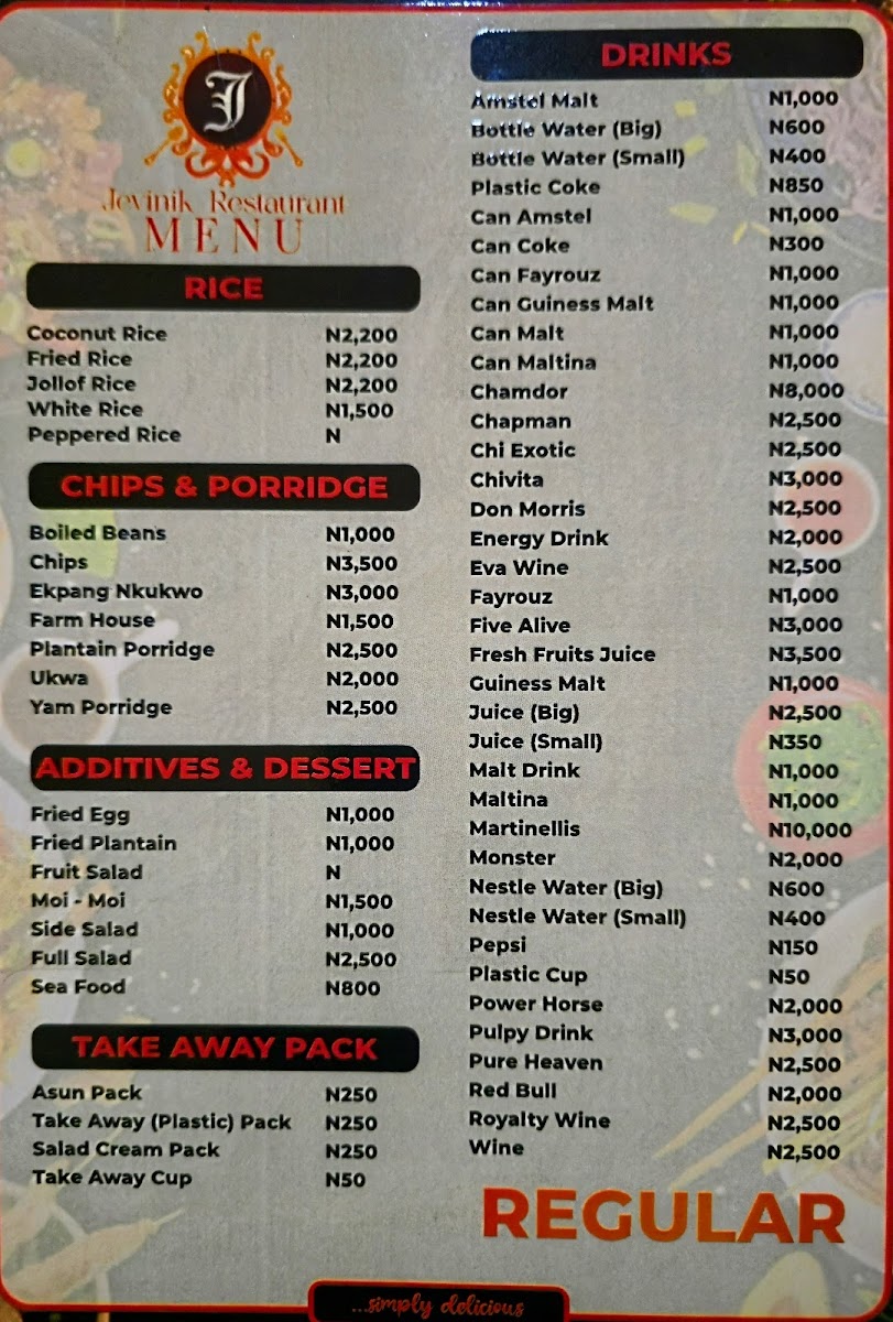 Menu Jevinik Restaurant-1