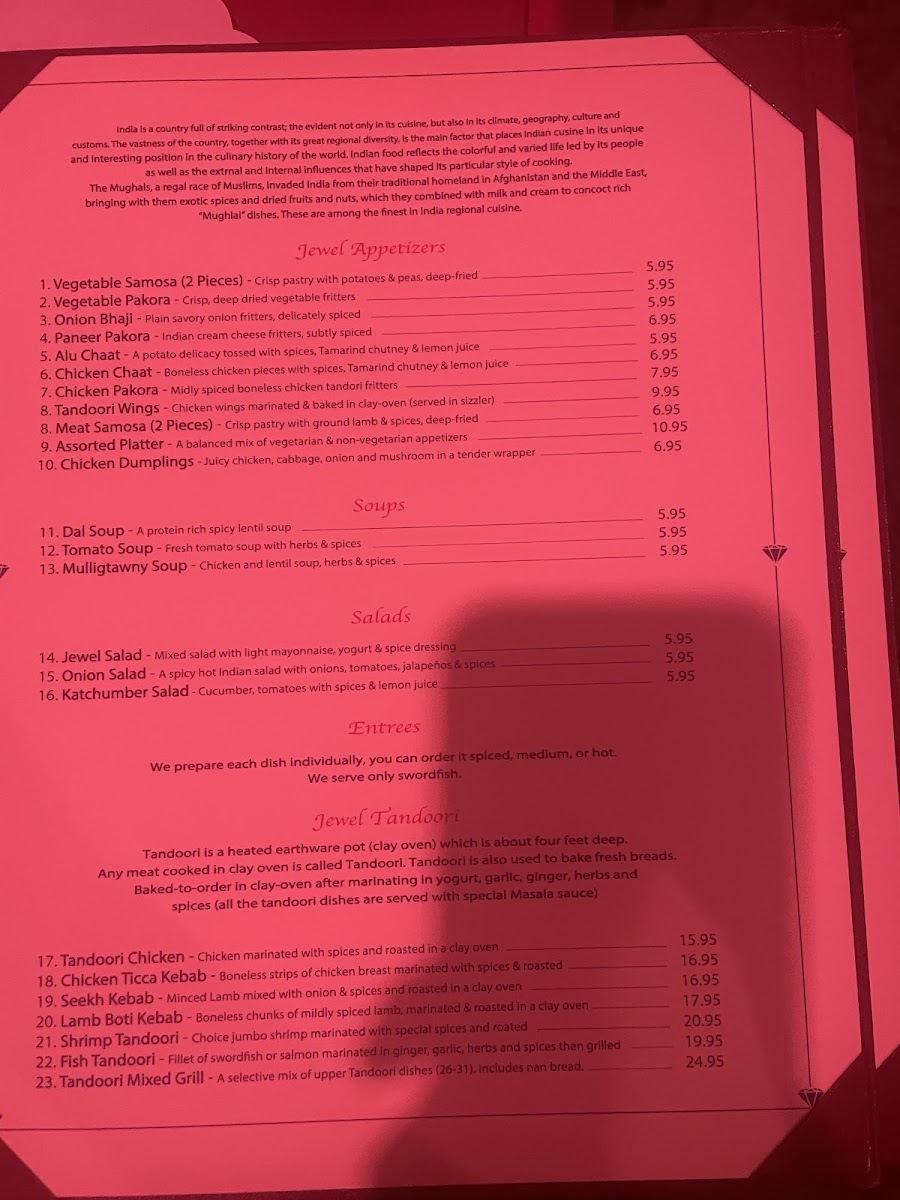 Menu Jewel Of India Restaurant & Bar-1