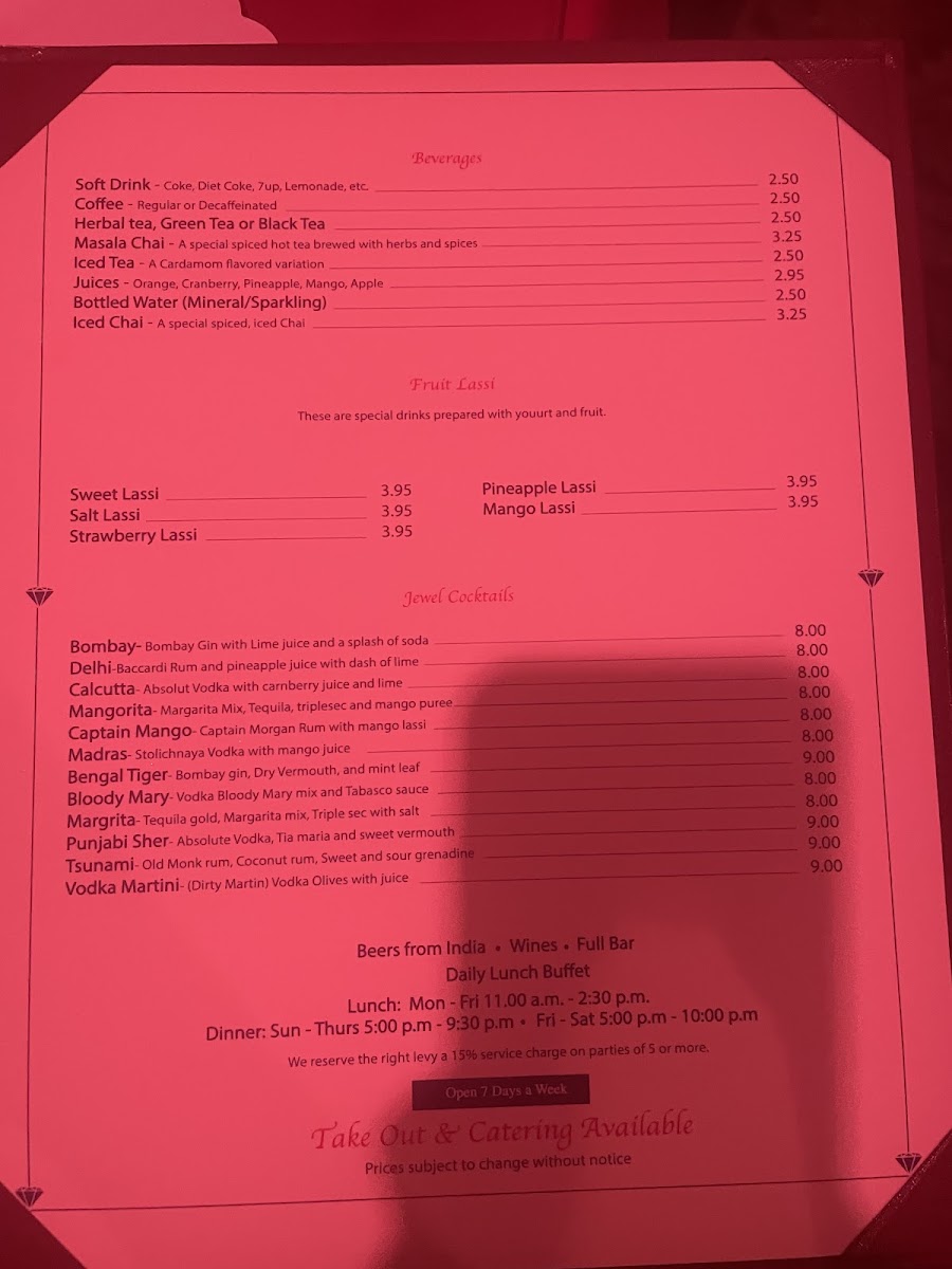 Menu Jewel Of India Restaurant & Bar-3