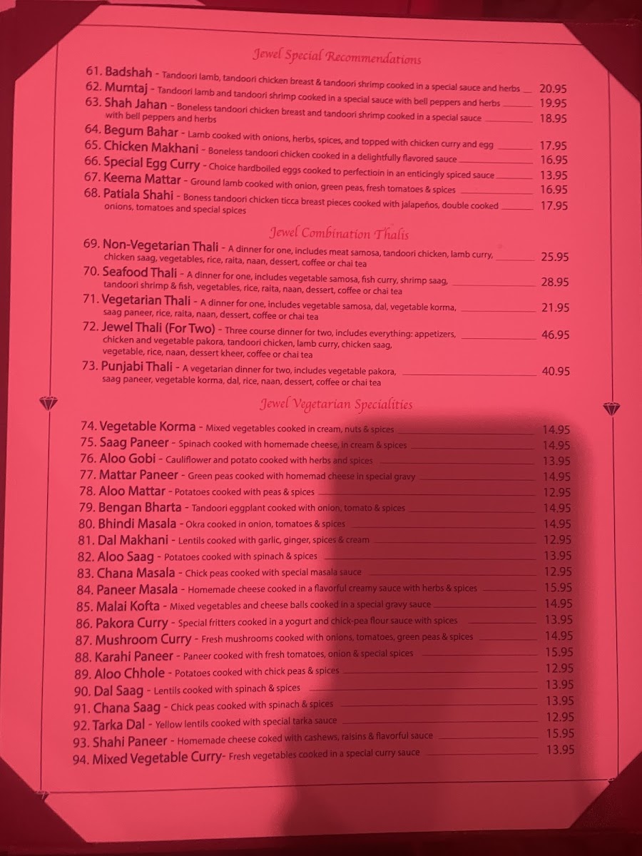 Menu Jewel Of India Restaurant & Bar-5