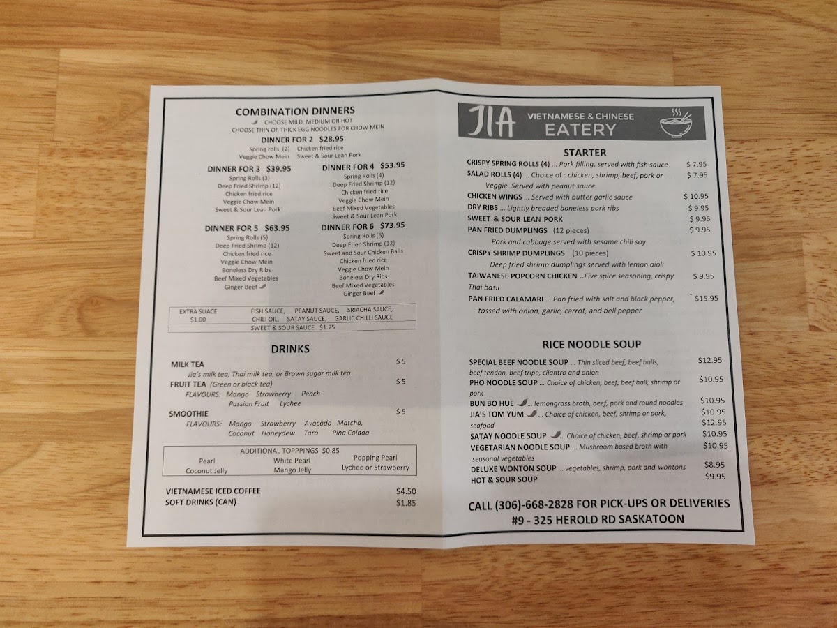 Menu Jia Vietnamese And Chinese Eatery-4