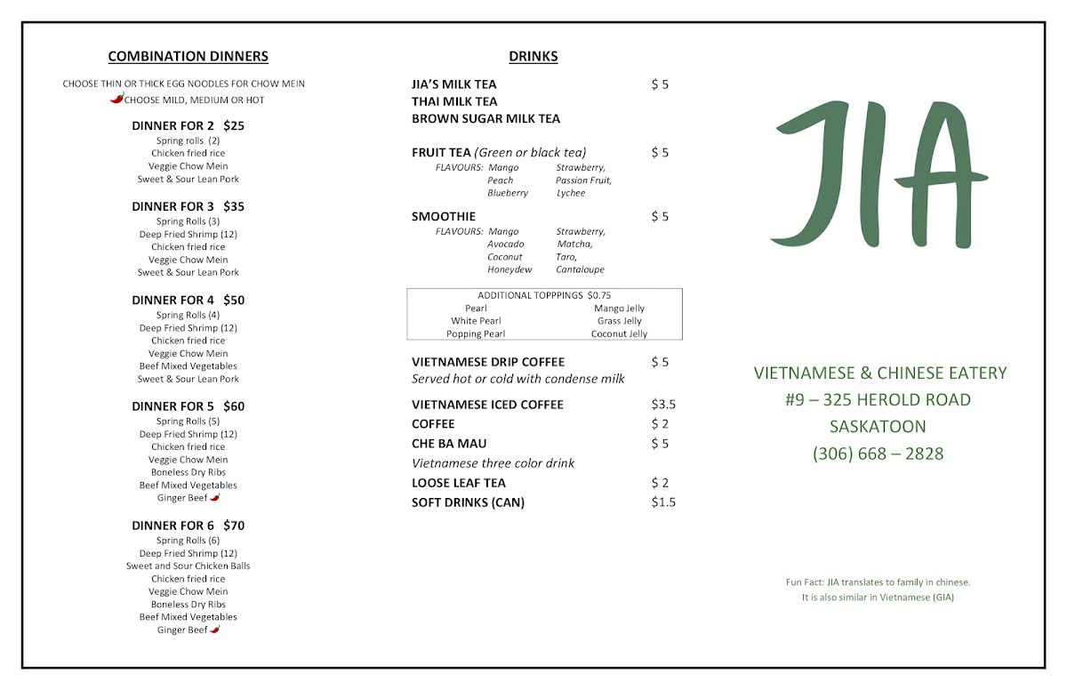 Menu Jia Vietnamese And Chinese Eatery-7