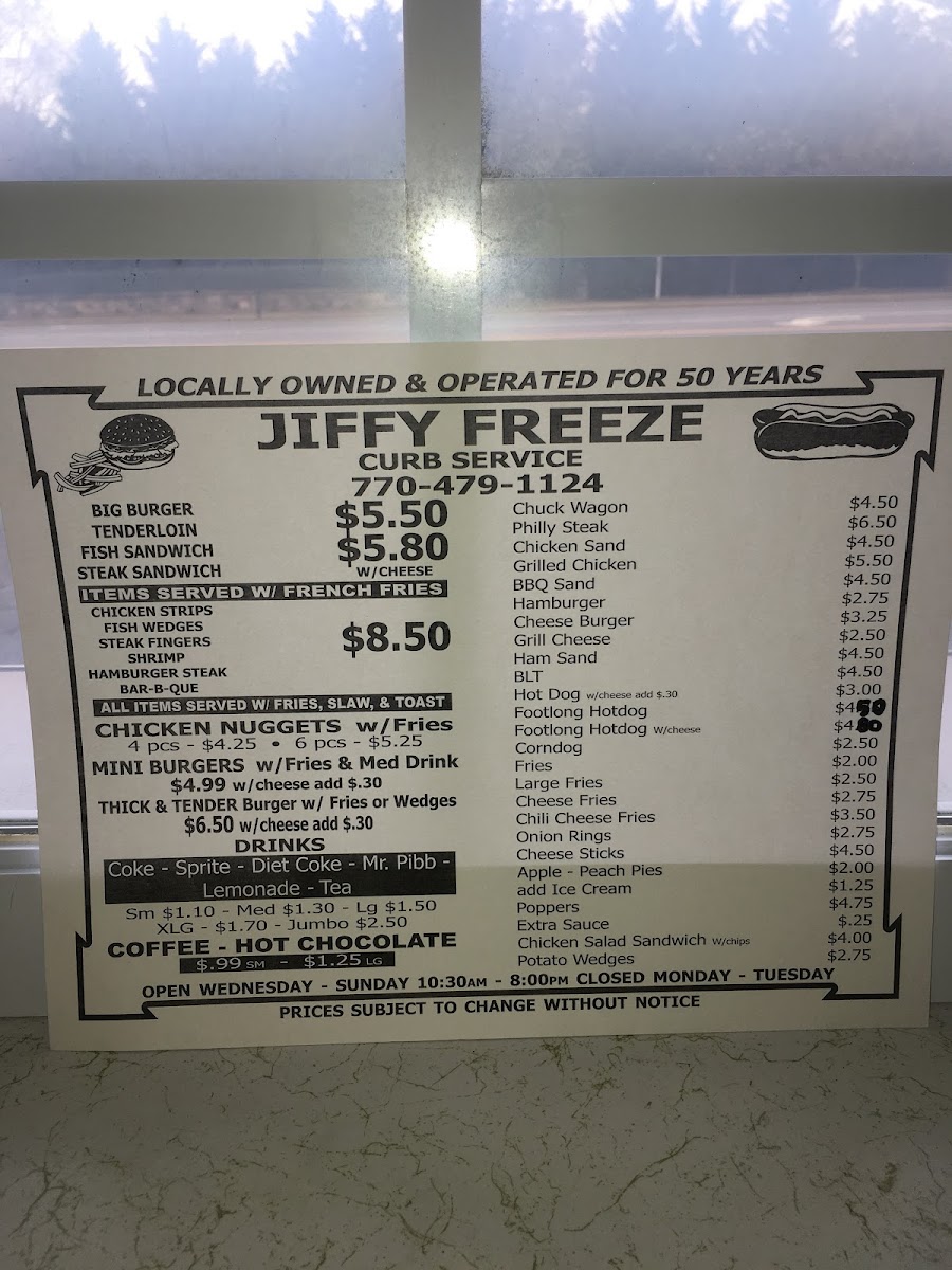 Menu Jiffy Freeze-4