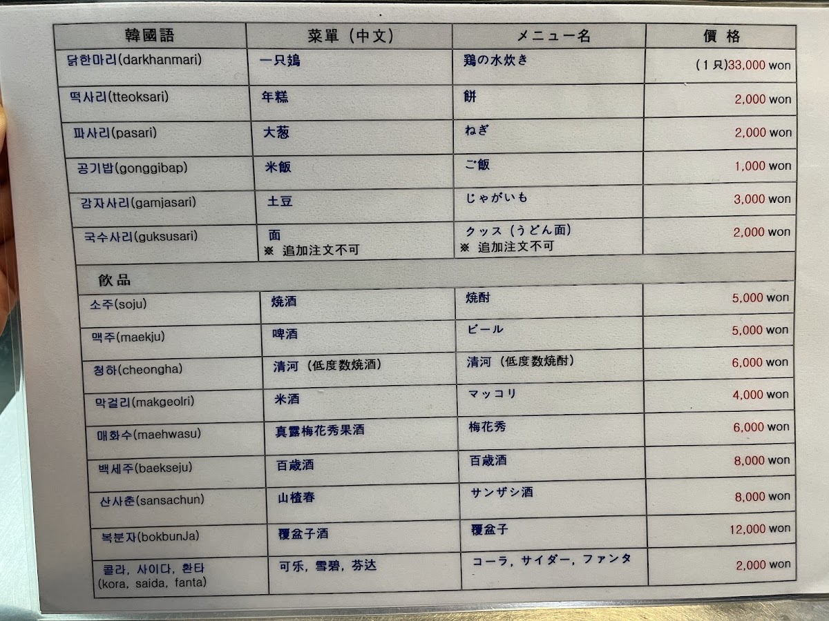 Menu Jin Ok-Hwa Original Chicken Restaurant-1
