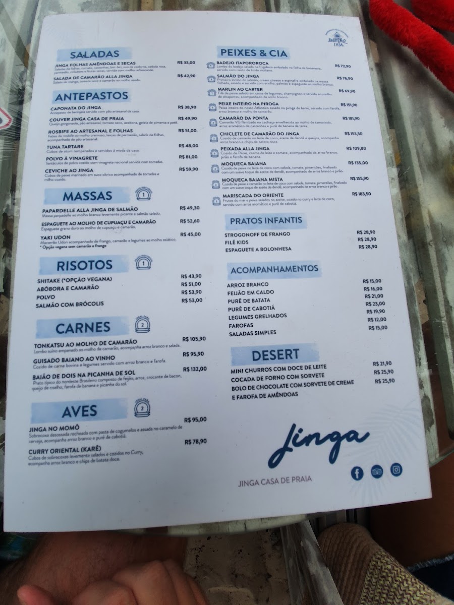 Menu Jinga Lounge Beach - Praia E Restaurante-2