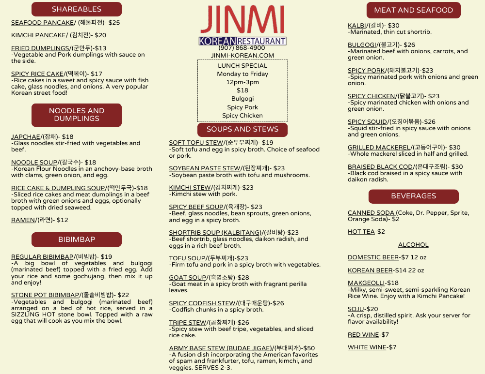 Menu Jinmi Korean Restaurant-1