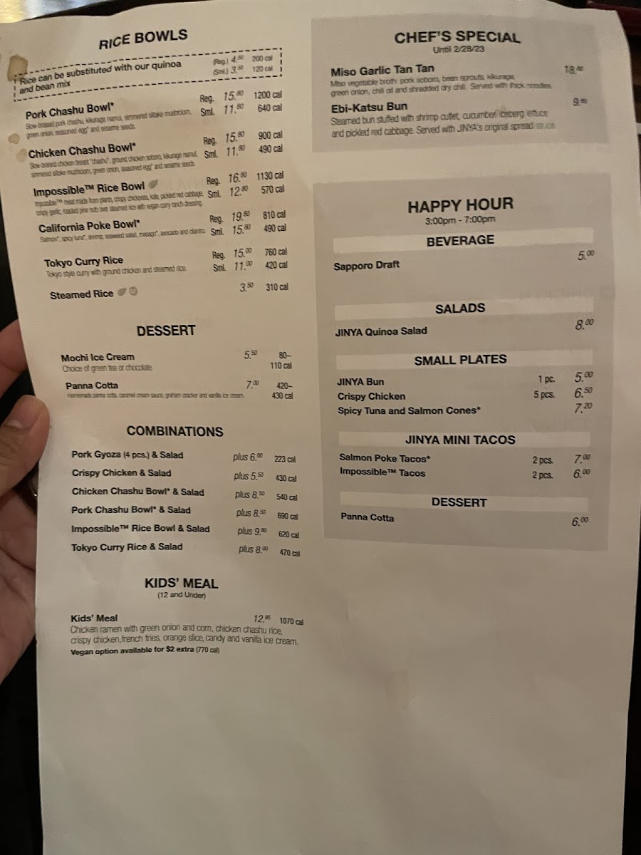 Menu Jinya Ramen Bar - Fairfax-8