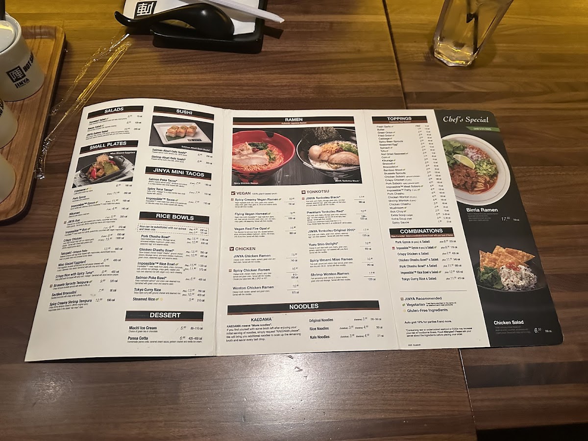 Menu Jinya Ramen Bar - Midtown-1