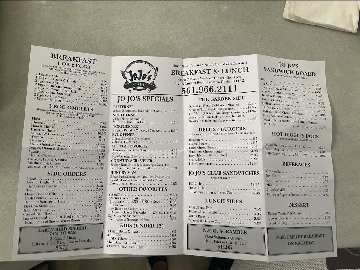 Menu Jo-Jo's Cafe-1