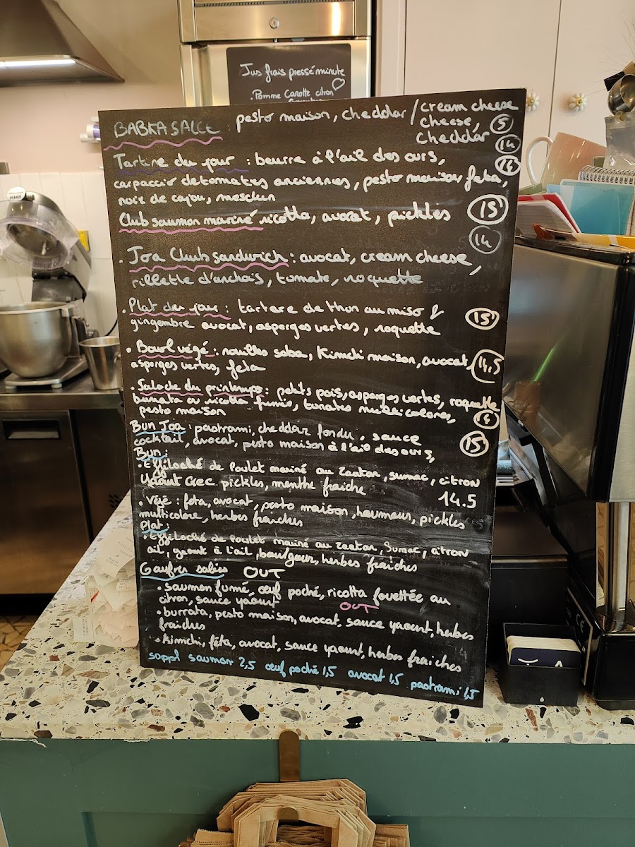 Menu Joa - Café Et Cantine Gourmande-1