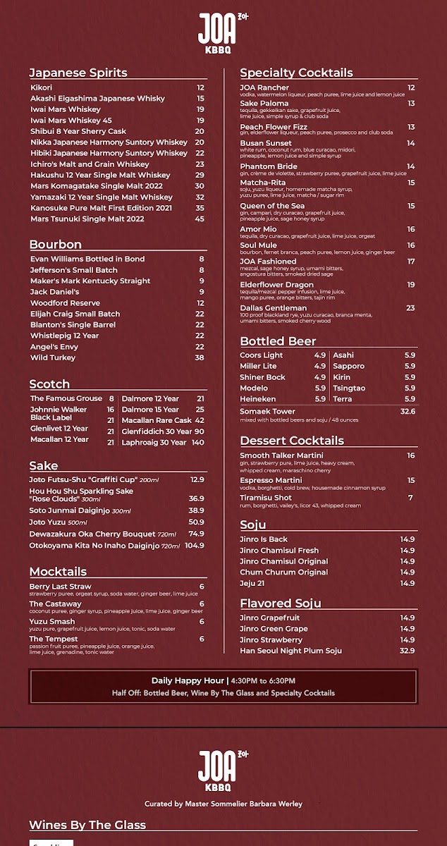 Menu Joa Grill | Korean Bbq-1