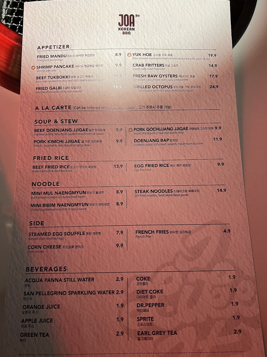 Menu Joa Grill | Korean Bbq-10