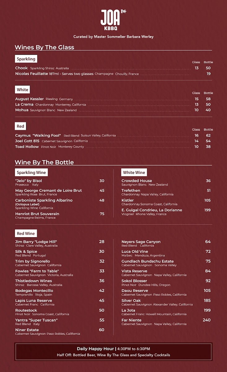 Menu Joa Grill | Korean Bbq-2