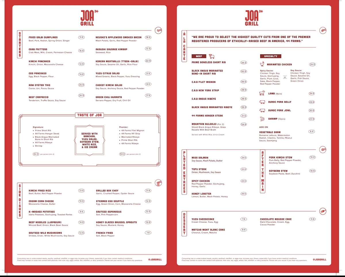 Menu Joa Grill | Korean Bbq-7